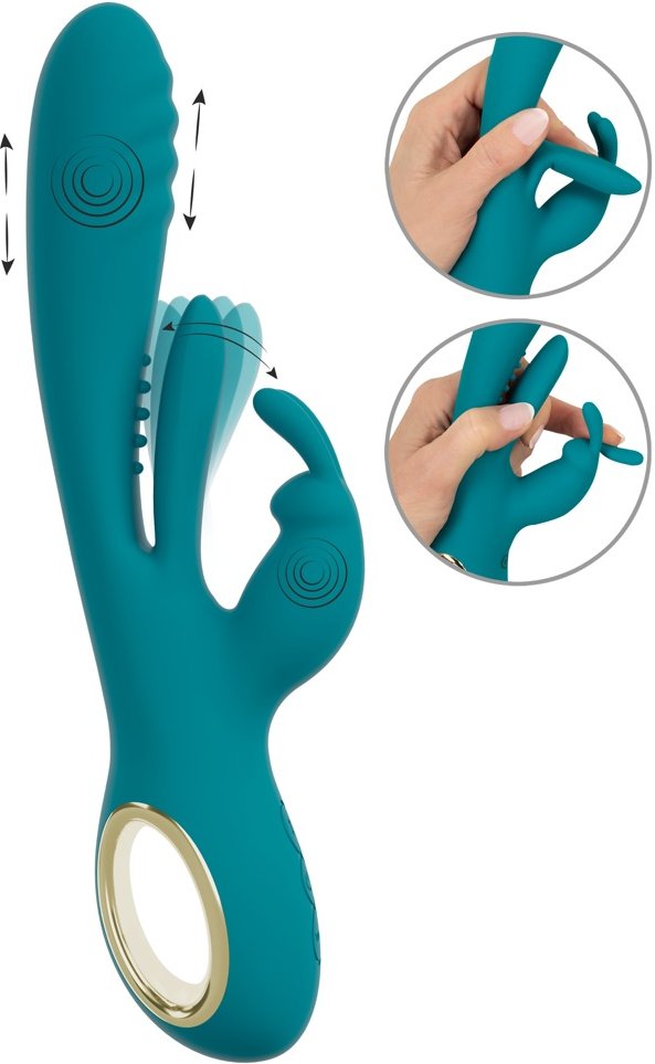 Rabbitvibrator mit Stoßfunktion und G-Punkt-Zunge