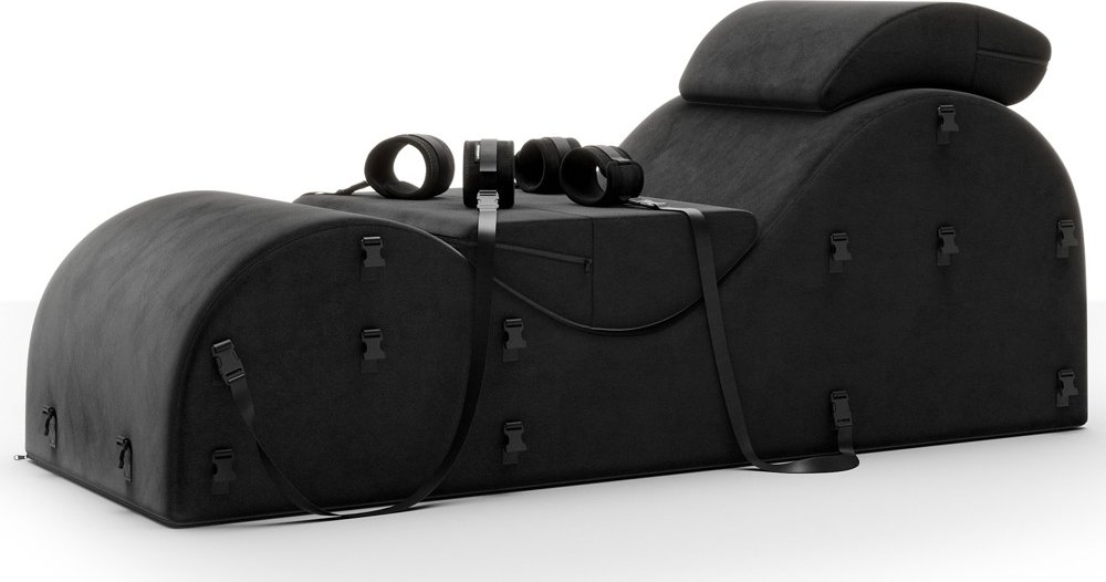 Liebesmöbel „Black Label Esse“ inklusive Fesseln und Augenmaske