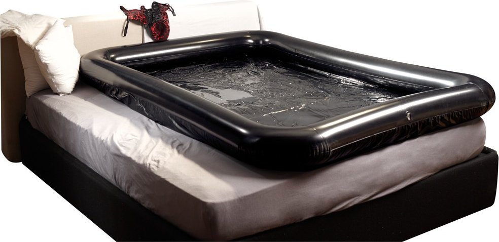 Lacklaken "Glossy Games", mit aufblasbarem Rand, 140x200cm