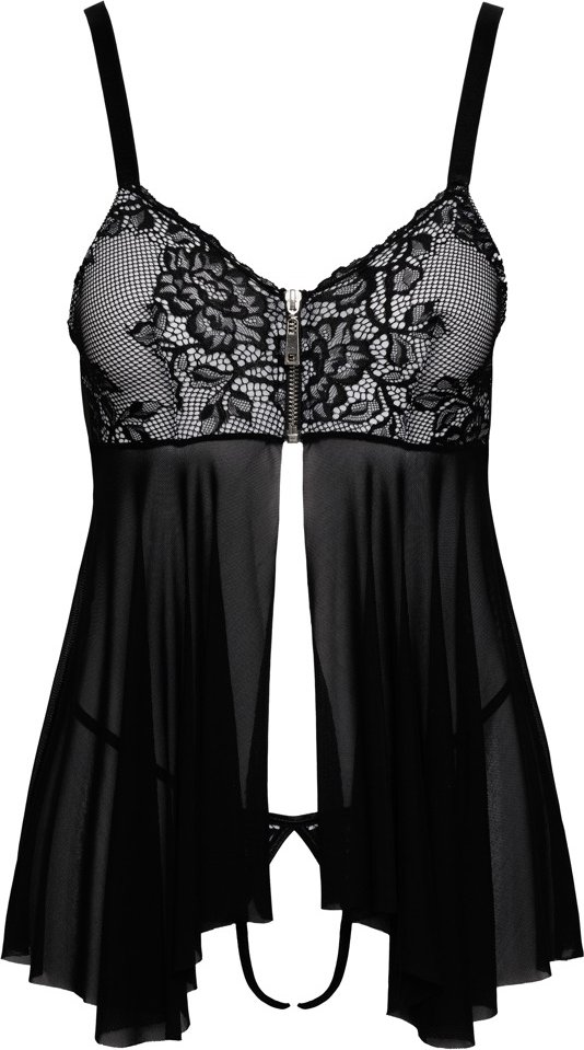 Thumbnail - Babydoll plus String ouvert, aus Powernet