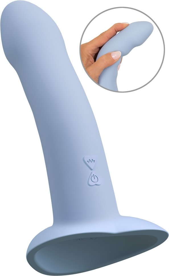 Vibrator „Heart Guy Blue“ mit herzförmigem Saugfuß