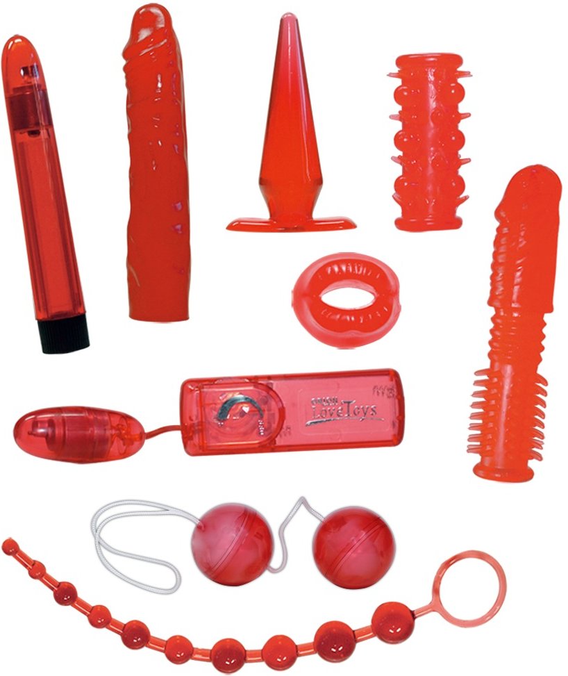 9-teiliges Toyset „Red Roses“ inklusive Batterien für die Vibro-Toys