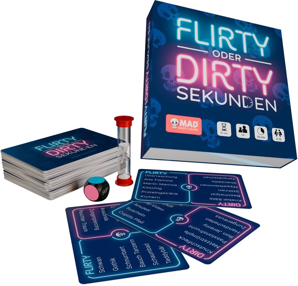 Partyspiel „Flirty or Dirty Seconds“ für 2–12 Spieler:innen