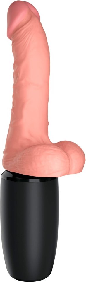 Stoßvibrator „6,5“ Thrusting Cock with Balls“, mit Wärmefunktion, 7 Vibrationsmodi