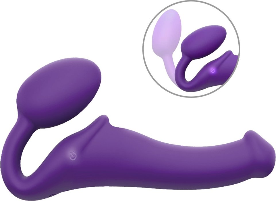 Vibrating Bendable Strap-On - Size M, 34 cm