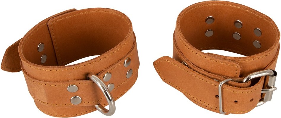 Handfesseln aus Leder im Naturlook