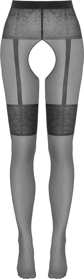 Strumpfhose ouvert in Strapsgurt- und Strumpfband-Optik