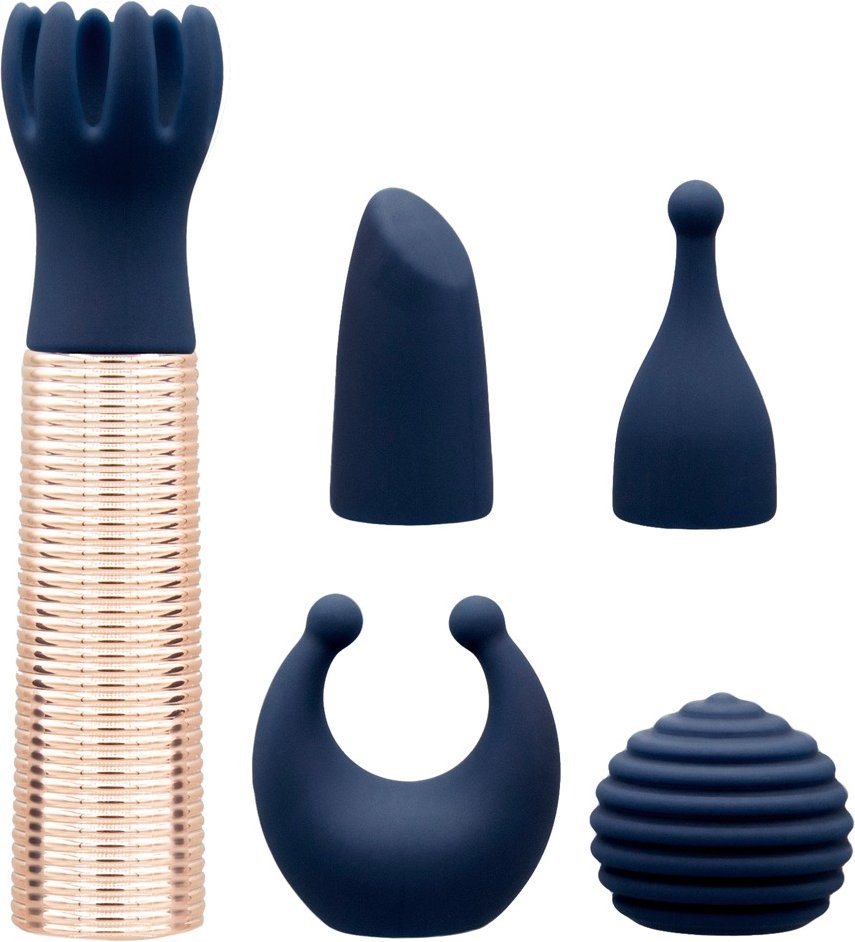 Vibrator „Desires“ mit 5 Silikon-Aufsätzen