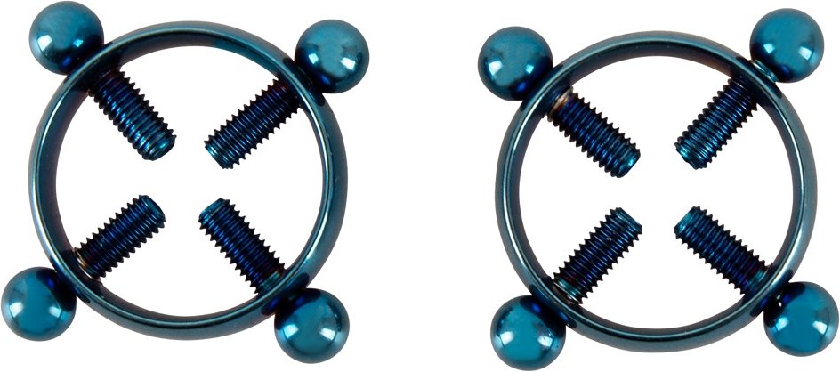 Nippelklemmen „Nipple Jewellery Blue Moon“, 6 g pro Stück, jeweils 4 Justierschrauben