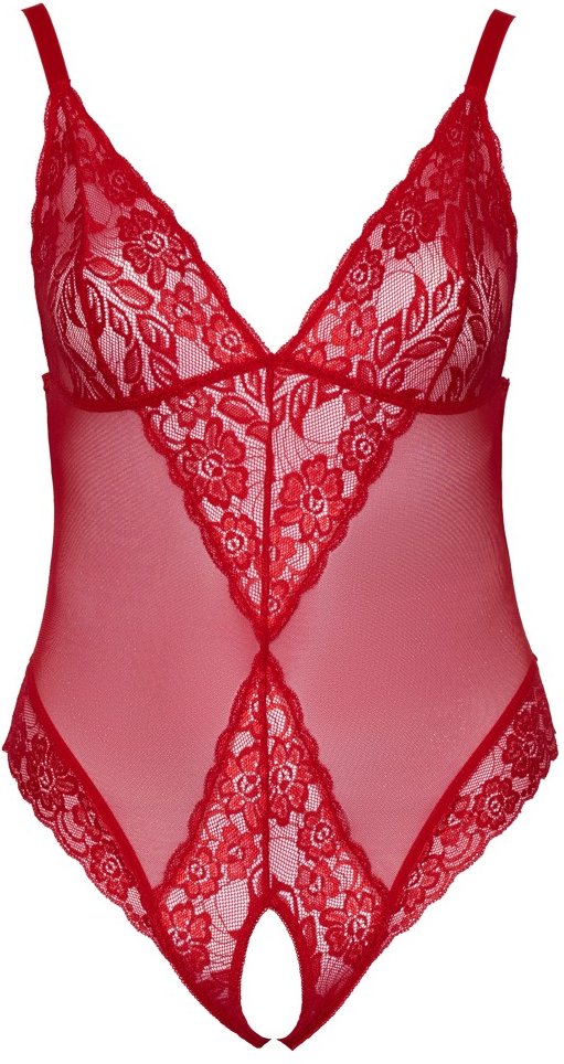 Thumbnail - Body ouvert aus Powernet mit Spitzen-Einsätzen