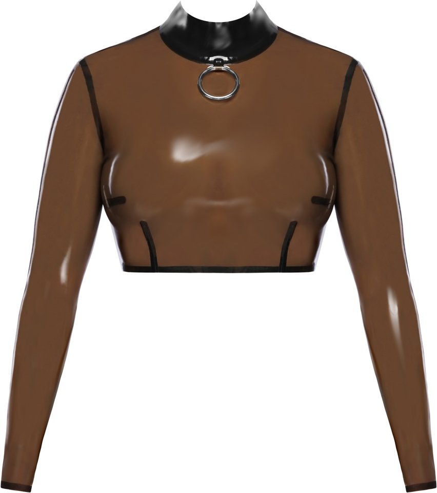 Latex-Shirt mit großem Frontring