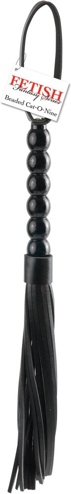 Peitsche „Beaded Cat-o-Nine Tails“, 22 cm, mit weichen Striemen
