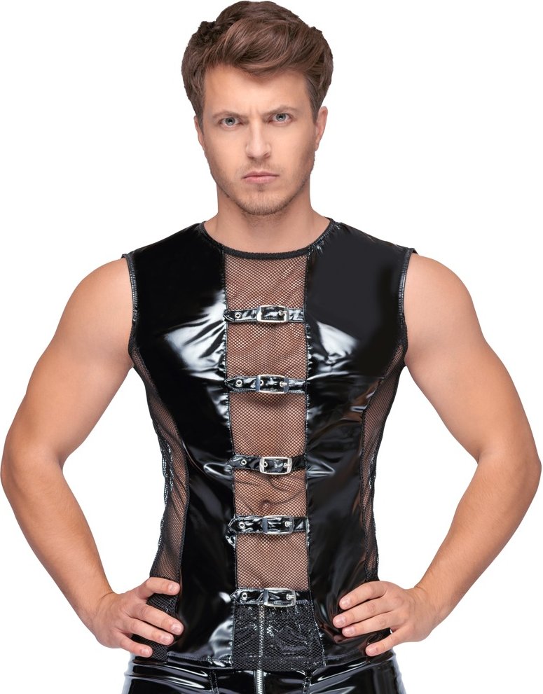 Thumbnail - Shirt aus bi-elastischem Lack und Netz