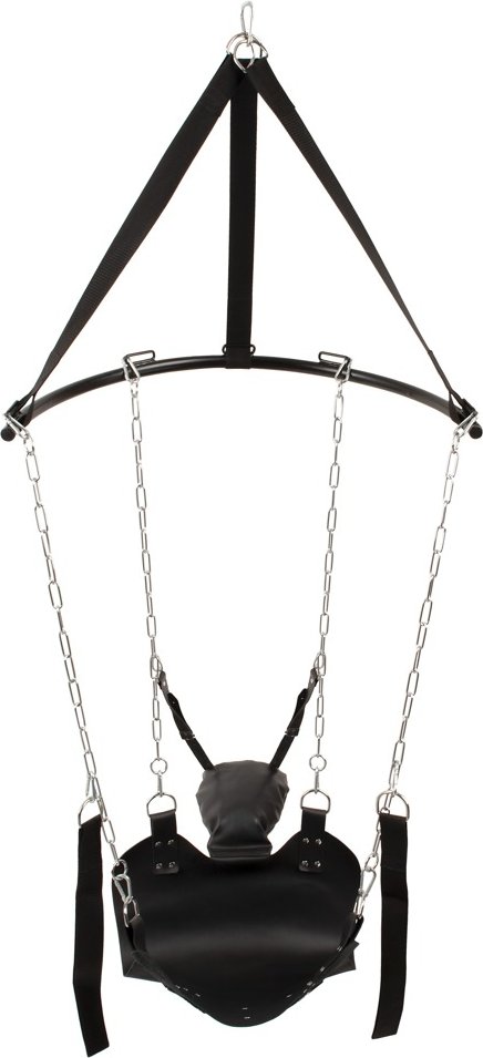 Liebesschaukel "Sex Swing" mit Liegefläche aus Leder und Kopfpolster