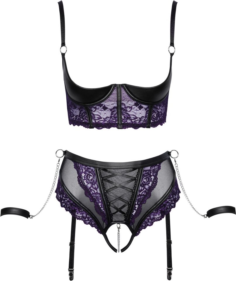 Thumbnail - Hebe plus Straps-Slip ouvert im edlen Material-Mix