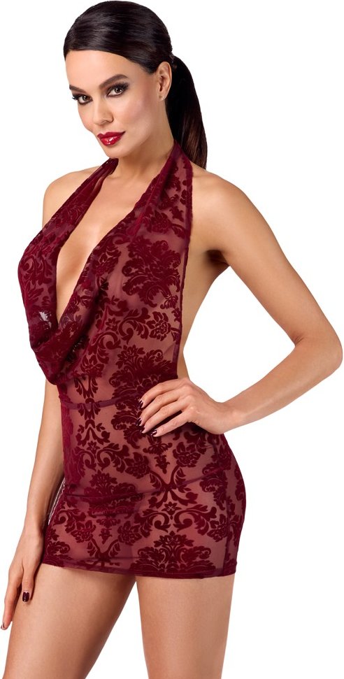 Minikleid „Kink Royal“ mit Samtflockprint-Ornamenten