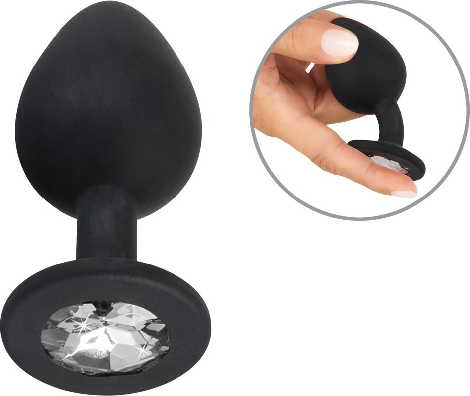 Analplug aus Silikon mit Schmuckstein