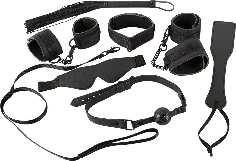 7-tlg. Fesselset aus Lederimitat