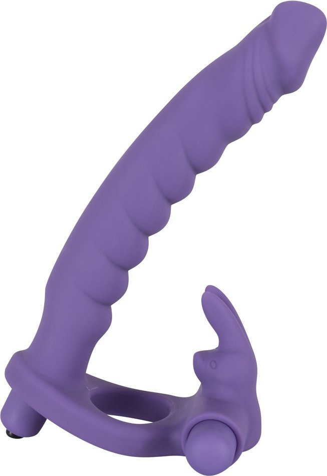 Thumbnail - Umschnalldildo mit Vibro-Penisring „Double Delight“, 17 cm