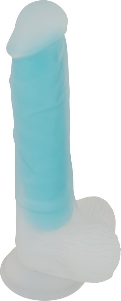 Naturdildo „Glow in the Dark” mit Saugfuß