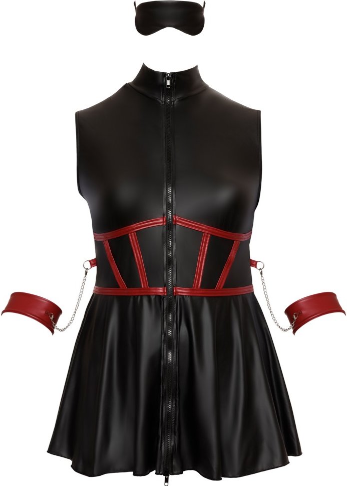 Kleid im Mattlook inklusive Armfesseln und Augenmaske