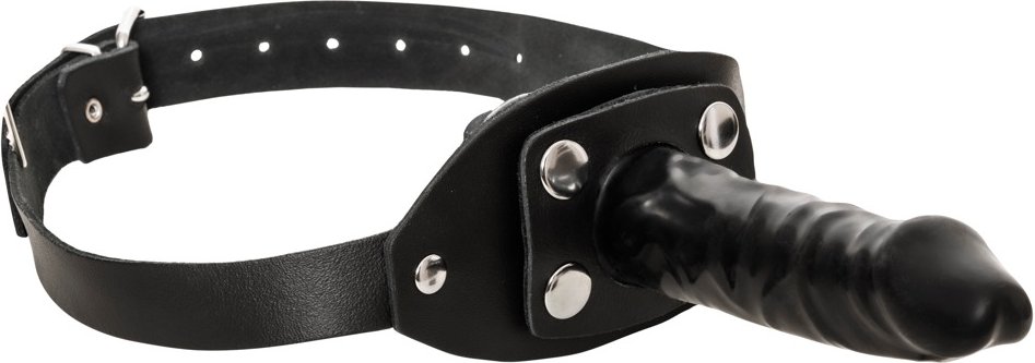 Knebel aus Latex mit abnehmbarem Außen-Dildo