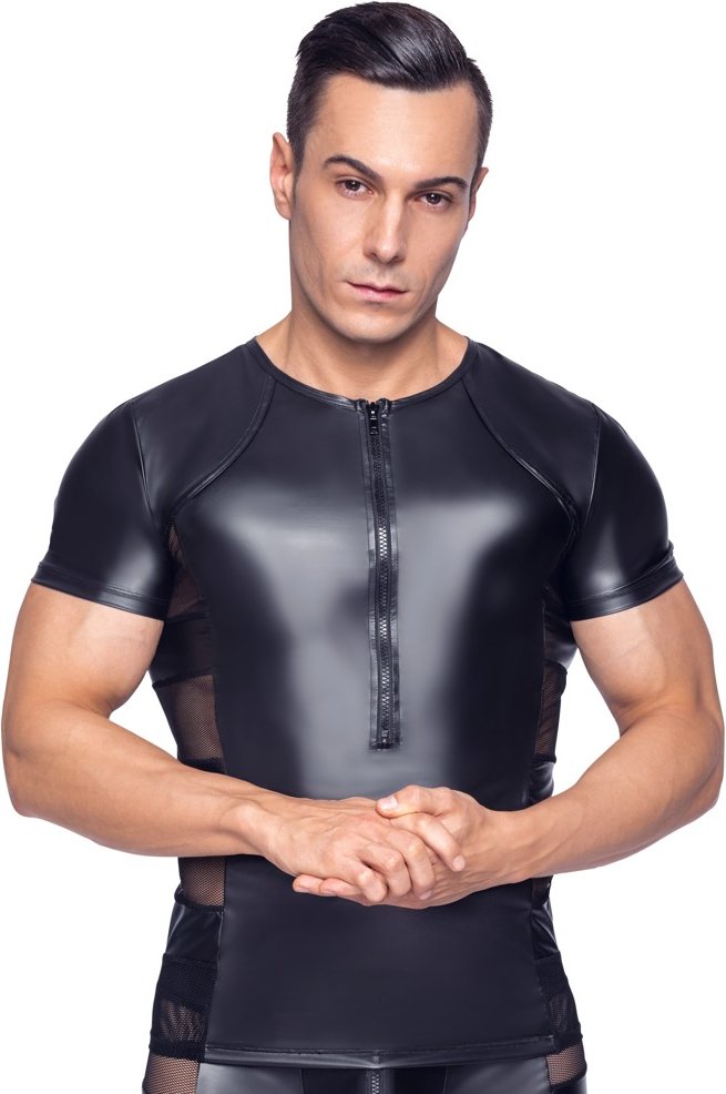 Shirt im Mattlook mit Netz-Einsätzen