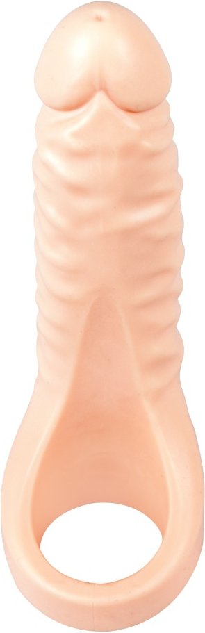 Penis-/Hodenring „Double Fucker“ mit flexiblem Naturdildo