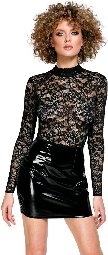 Thumbnail - Minikleid aus Spitze und Lack