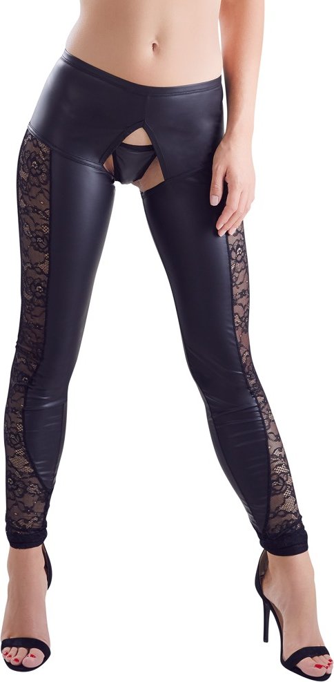 Leggings ouvert mit Spitzeneinsätzen