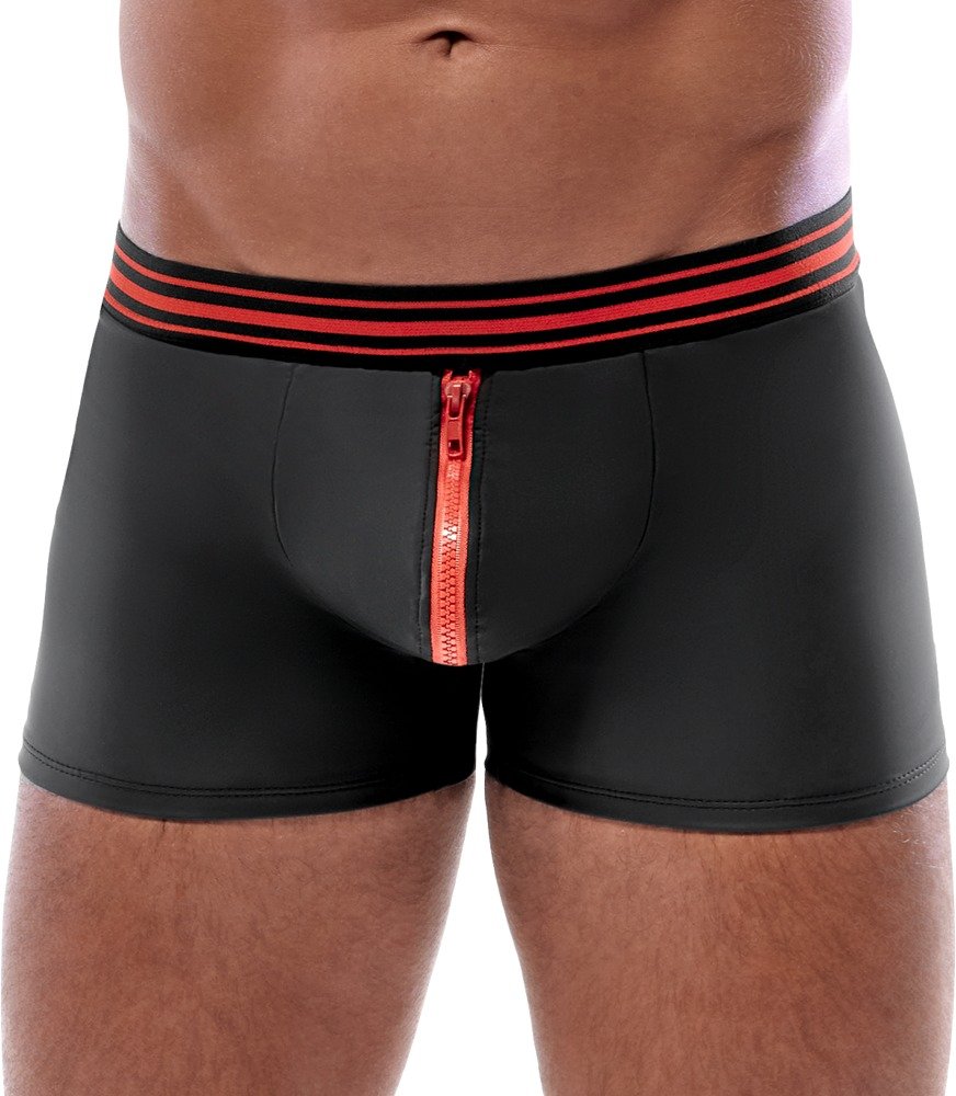 Thumbnail - Pants im Mattlook mit auffälligem roten Reißverschluss