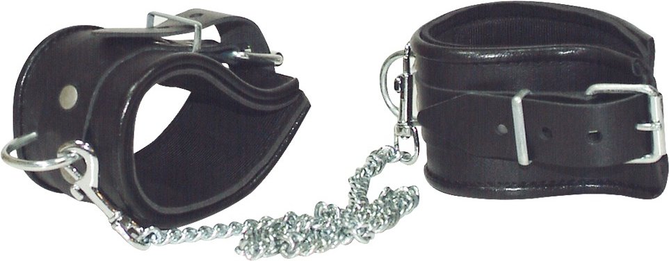 Fußfesseln aus Leder mit gepolsterten Manschetten