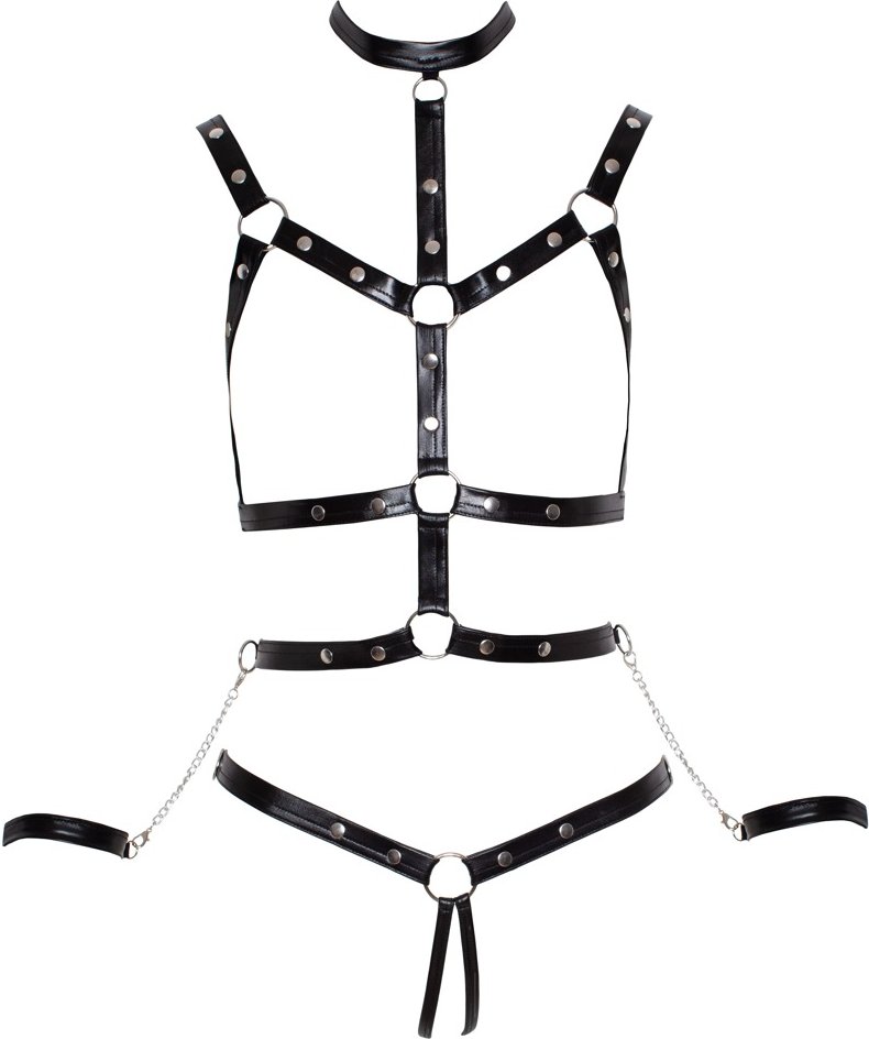 Brustharness plus String ouvert inkl. Handfesseln