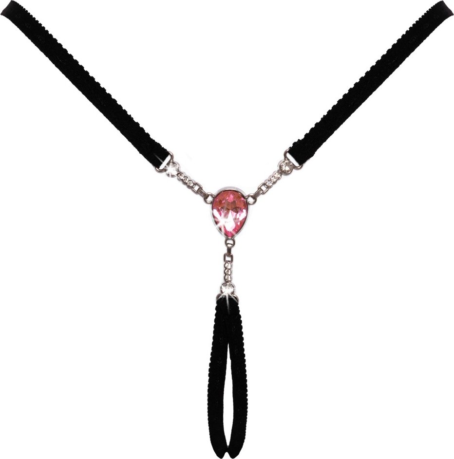 Ouvert-String mit Schmucksteinen