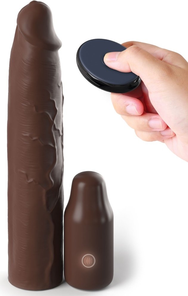 Vibro-Penishülle „3“ Vibrating Mega X-tension with Remote“ mit Fernbedienung