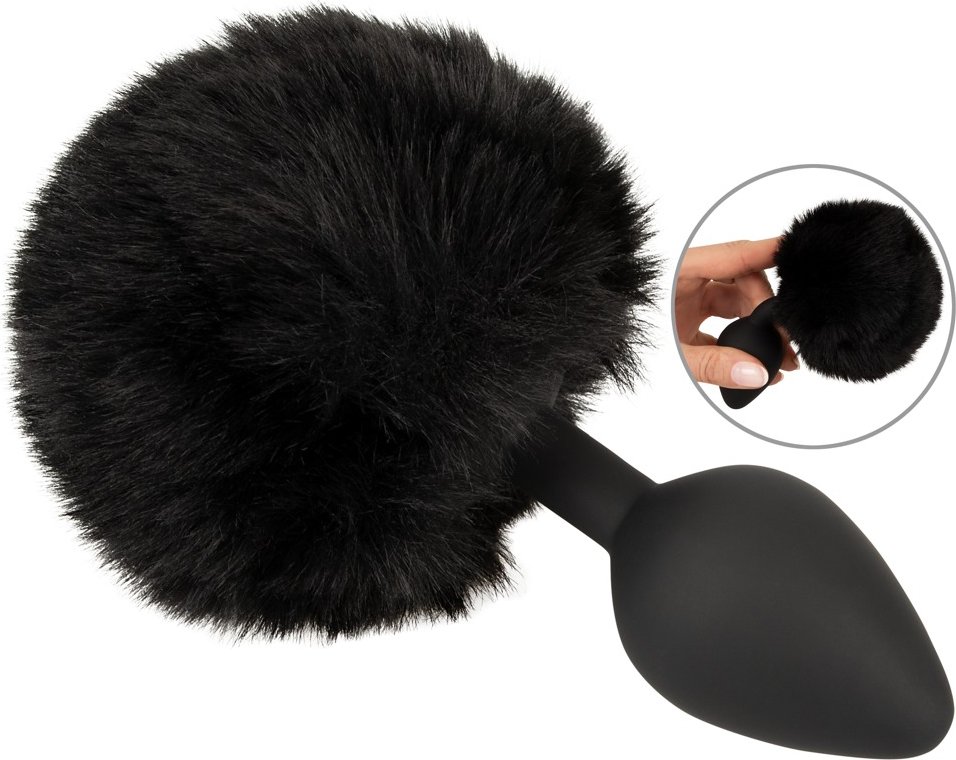 Analplug „fluffy tail size M“ mit Kunstfell-Puschel