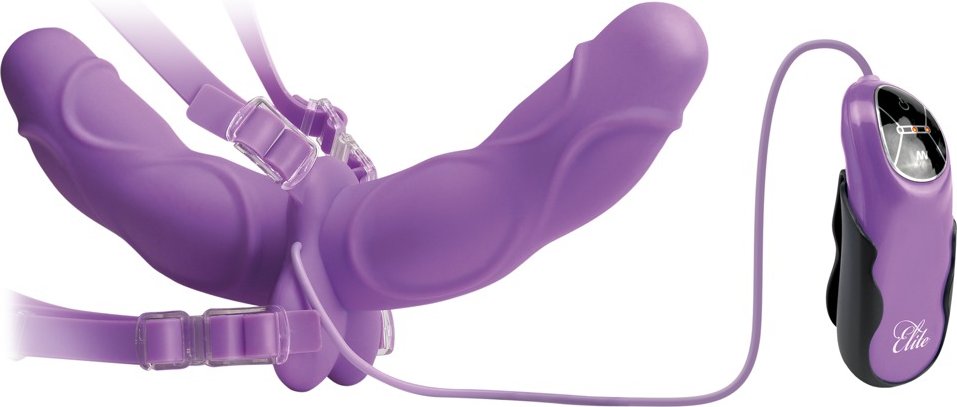 Umschnallvibrator „Vibrating Double Delight Strap-on“ inklusive Augenmaske