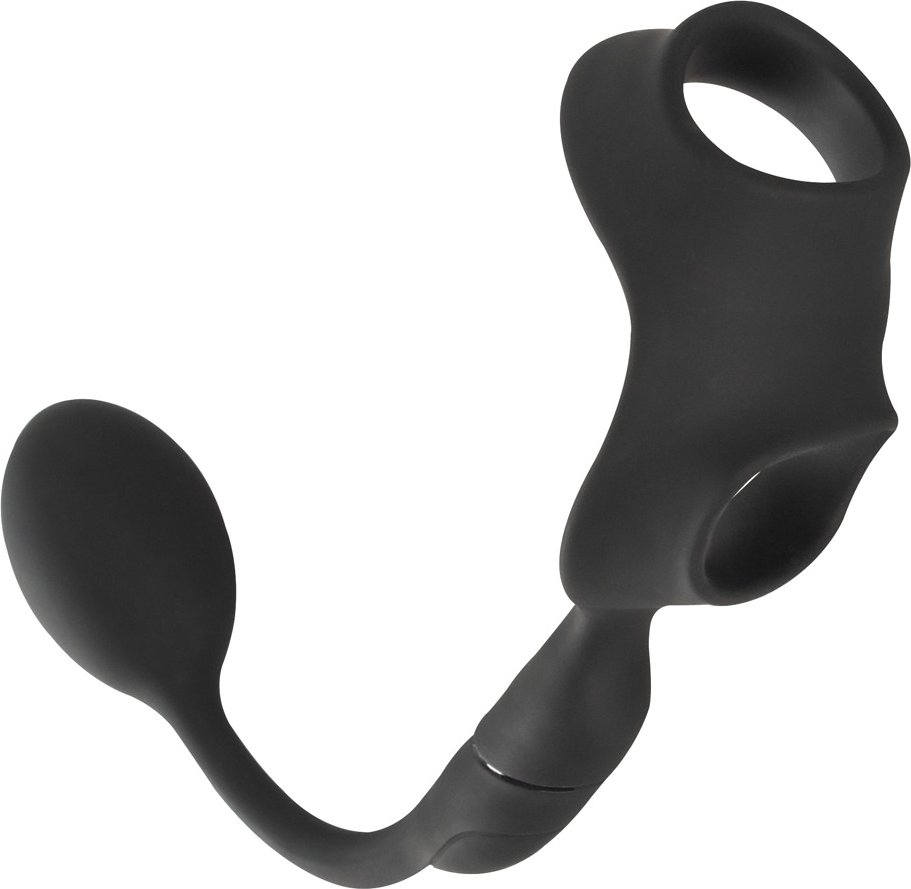 Penis-/Hodenring „Cock Ring with RC Butt Plug“ mit Vibro-Analplug, kabellose Fernbedienung