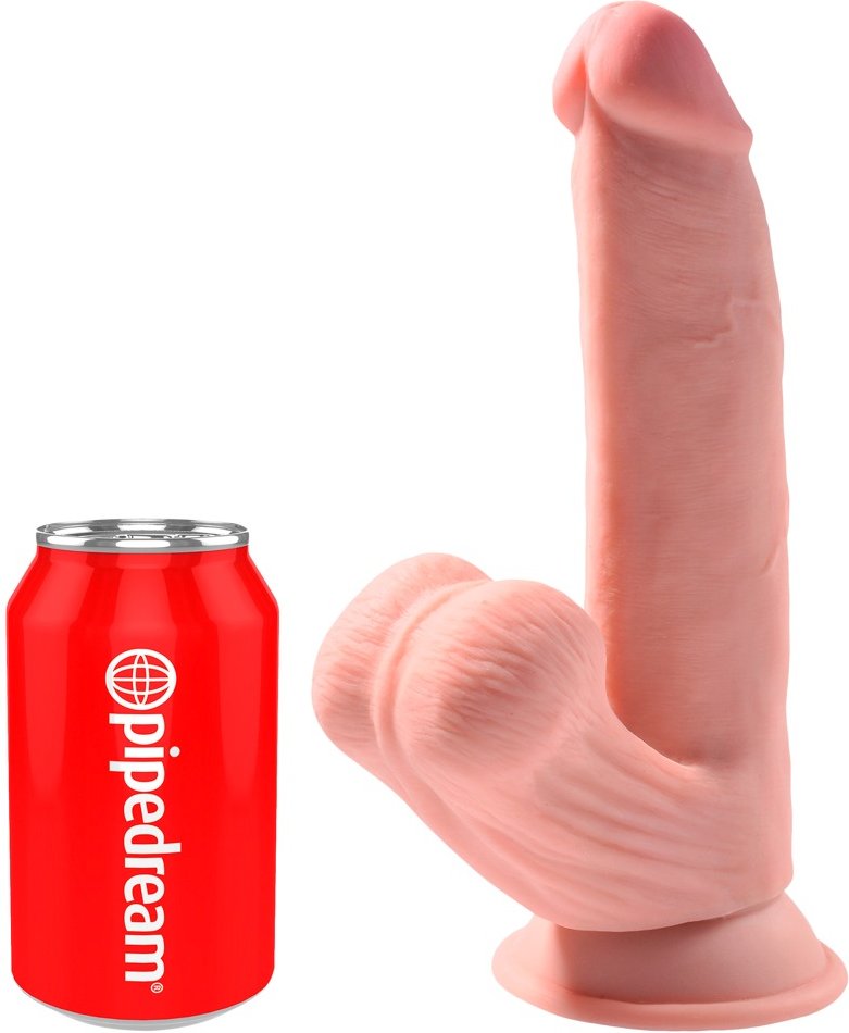 Dildo „Triple Density Cock with Swinging Balls“, hyperrealistisch mit schwingenden Hoden