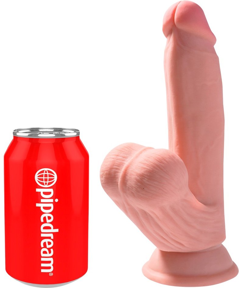 Dildo „Triple Density Cock with Swinging Balls“, hyperrealistisch mit schwingenden Hoden