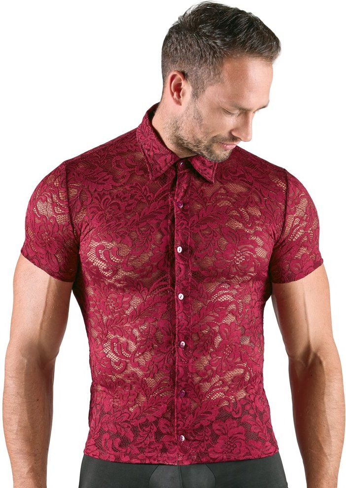 Hemd aus dunkelroter Spitze