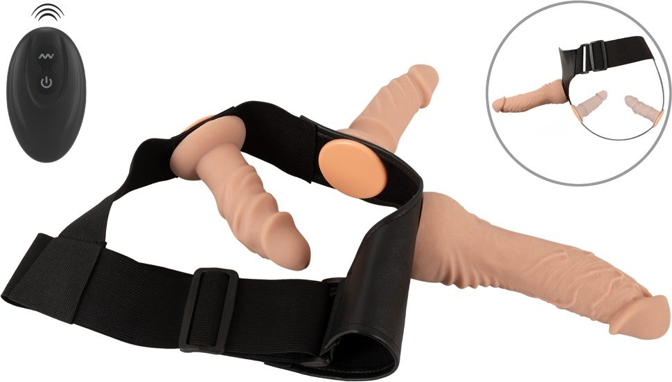 Thumbnail - 4-teiliges Strap-on-Set inklusive RC-Vibrator und 2 Dildos