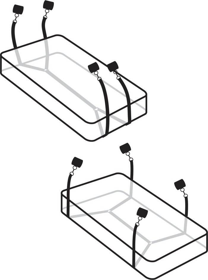 Bettfessel-Set „Wraparound Mattress Restraints“ aus Samt