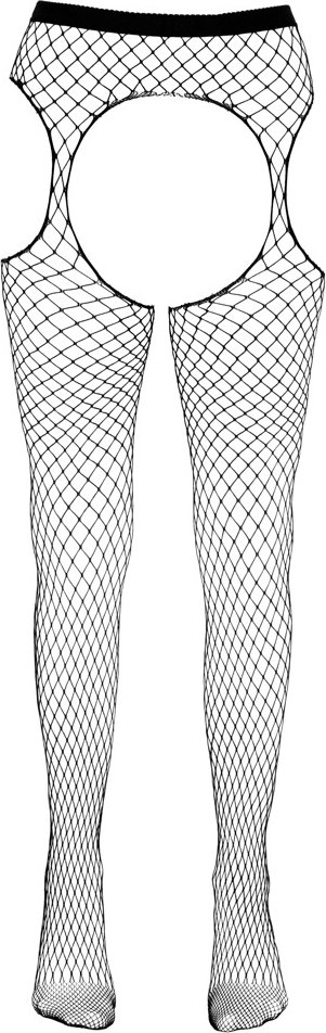 Straps-Strumpfhose aus grobem Netzmaterial