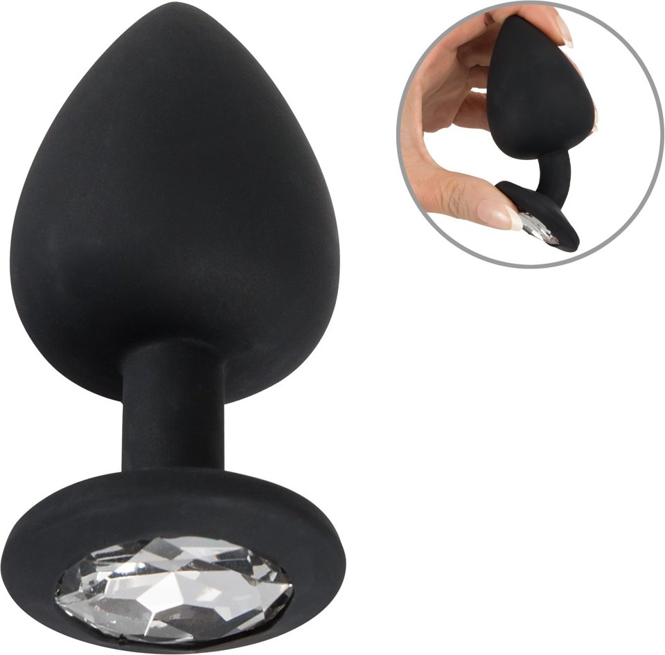 Analplug aus Silikon mit Schmuckstein