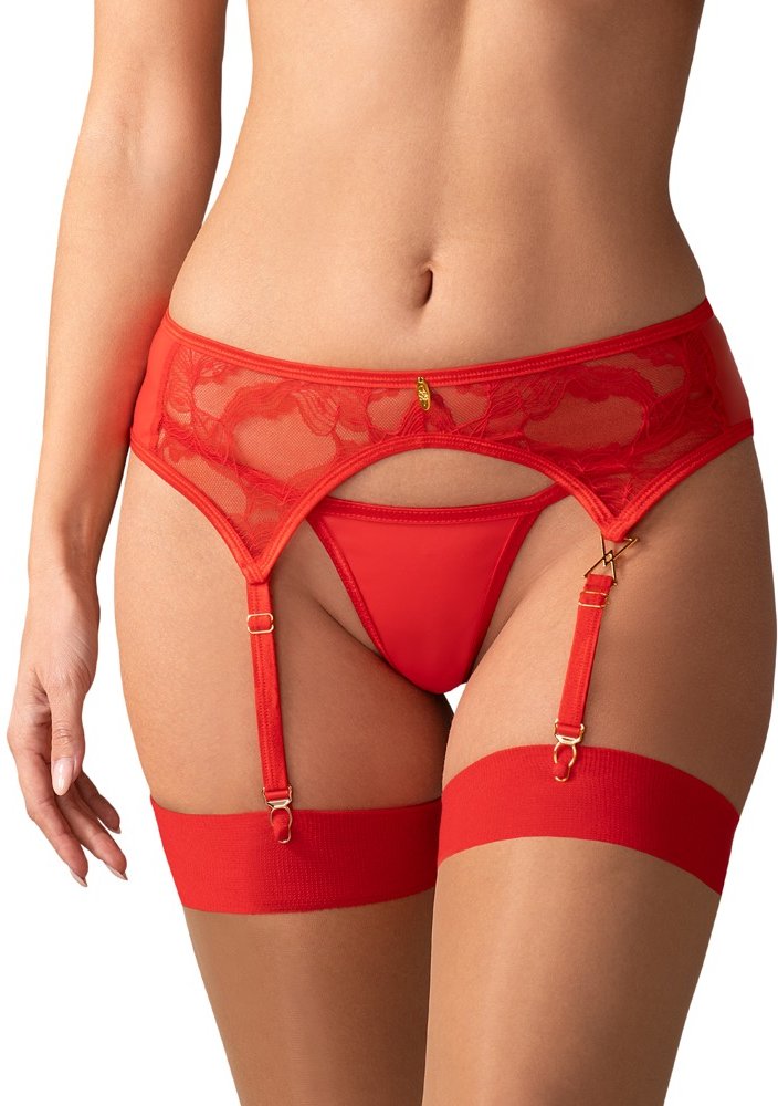 Strapsgürtel „Aliosa“ aus roter Floral-Spitze