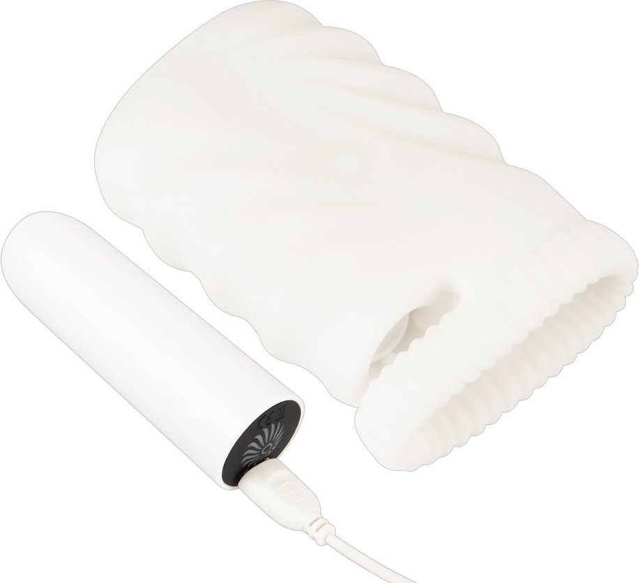 „Super Soft Masturbator & Vibration“ mit Hodenring plus Vibrobullet zum Einsetzen