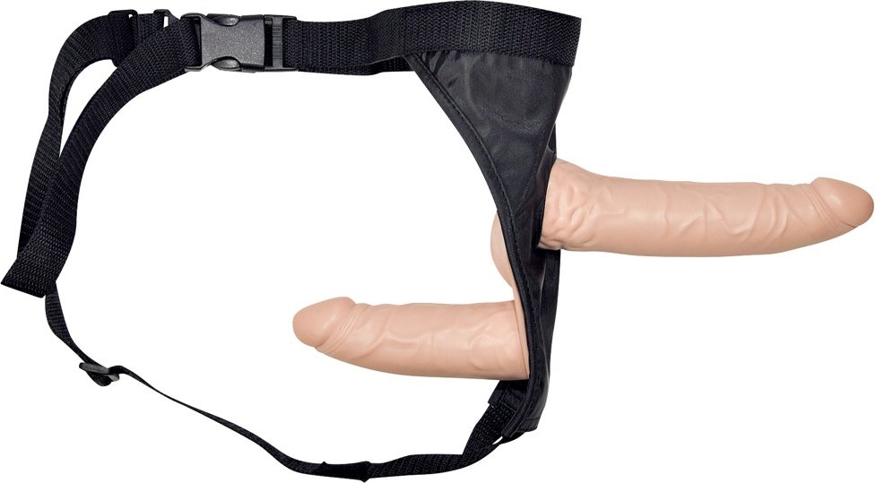 Thumbnail - Umschnall-Doppeldildo „double StrapOn“, 19 cm, 13 cm, mit verstellbarem String
