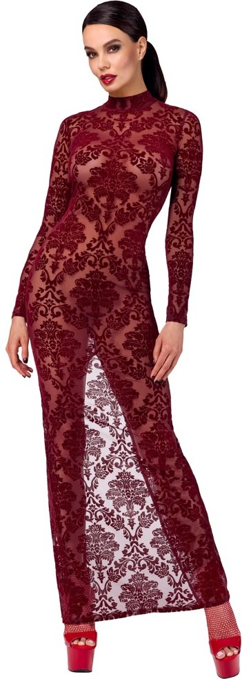 Kleid „Kink Royal“ mit Samtflockprint-Ornamenten