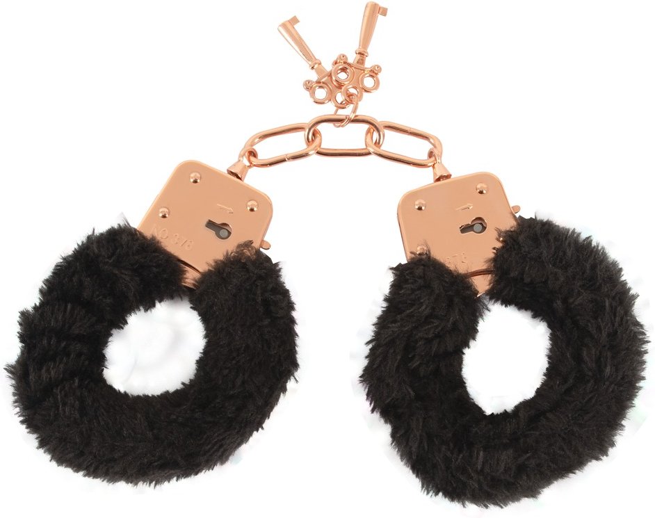 Handschellen mit abnehmbaren Plüschbezügen